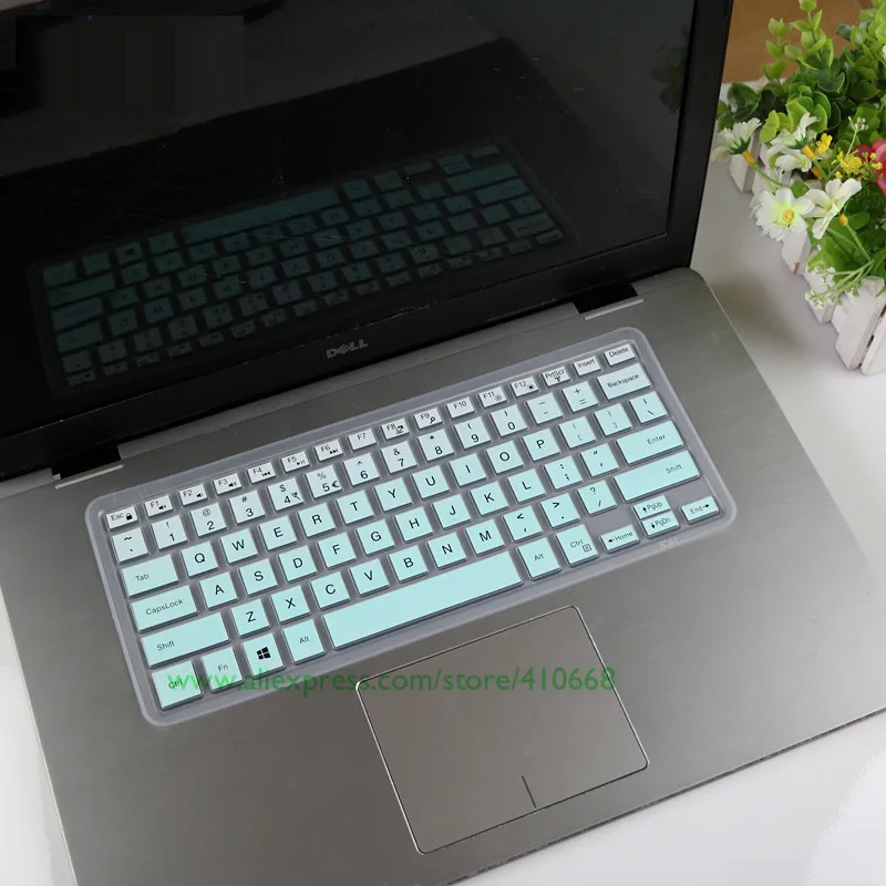 Gradualskyblue Красочные Силиконовый чехол покрытие для клавиатуры протектор для Dell Inspiron 13 5000 13,3 дюймов i7370 i7373 5580 5482 3482 1" ноутбук - Цвет: Gradualskyblue