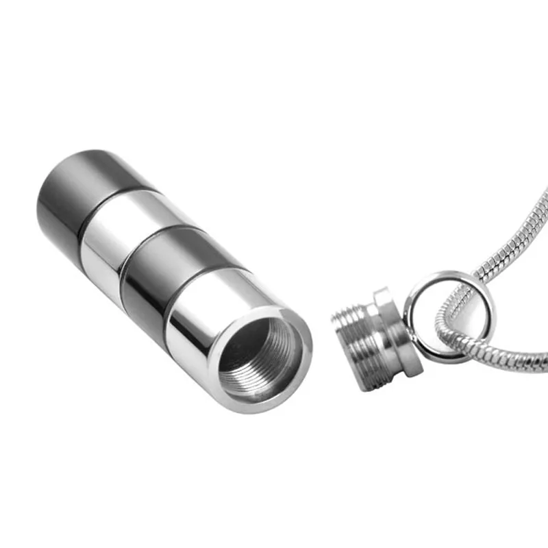 IJD2007 Two Tone Stainless Steel Cylinder Urn Pendant Hold Human/Pet Cremation Ashes Jewellery Funeral Memorial Necklace | Украшения и