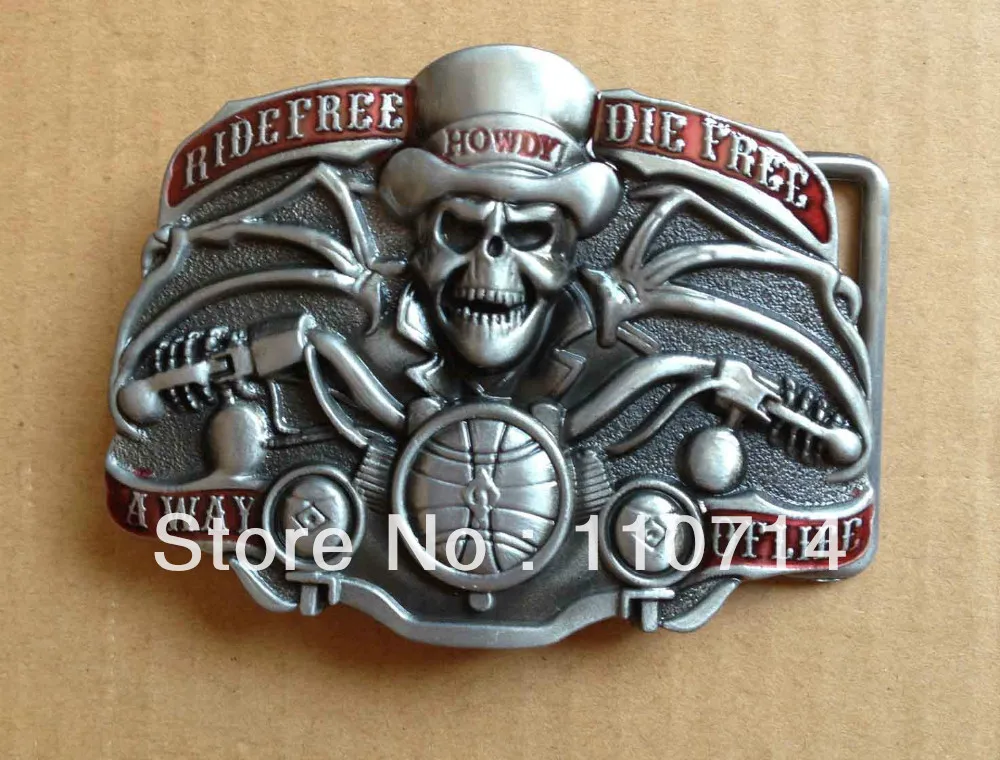 

New Skull buckle SW-B702 Wholesale brand new belt buckle 1 lot MOQ free shipping