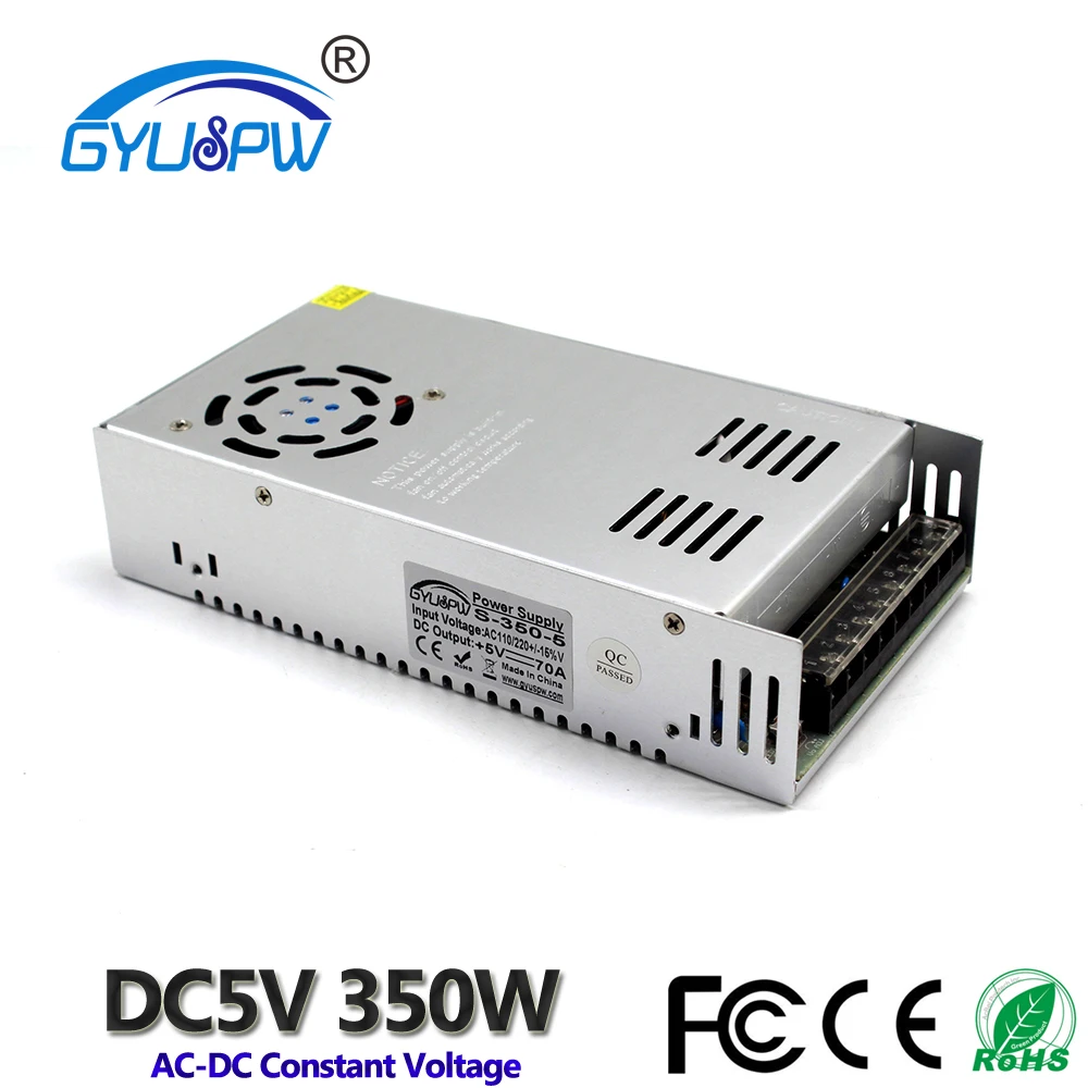 Одиночный выход небольшого напряжения DC5V 70A 350W импульсный источник питания