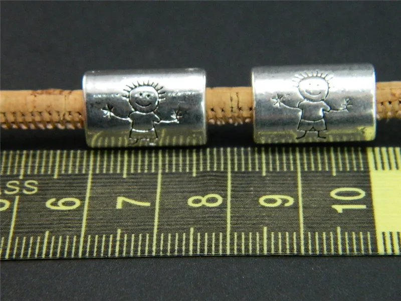 10 шт. для 5 мм круглых кожаных изделий мальчик сын бусины ползунок Сделай браслет