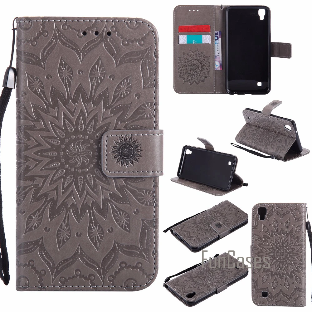 Рельефный бабочка PU кожаный чехол СПС fundas LG X Мощность coque Samsung K220DS K220 5 3 дюймов +
