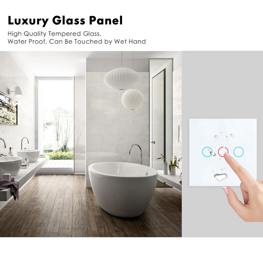 Умный Wifi переключатель сенсорный выключатель света приложение 433 RF Голосовое