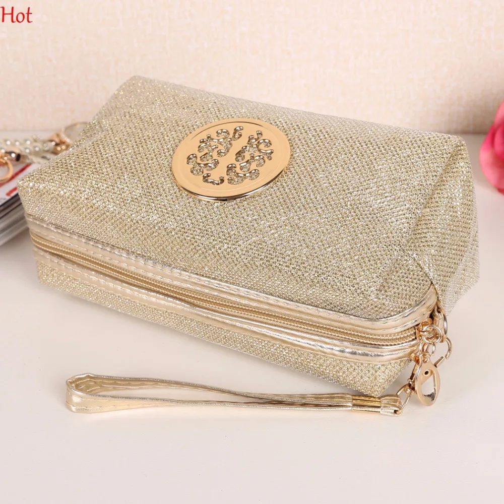 Женская косметичка для макияжа с блестками хранения переносная ванной комнаты