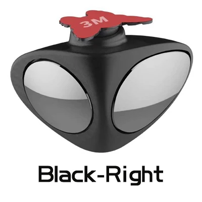 Black-Right 2 в 1 Автомобильное Зеркало для слепого пятна, широкоугольное зеркало, вращение на 360 градусов, регулируемое выпуклое зеркало заднего вида, вид на переднее колесо, Автомобильное Зеркало - Цвет: Black-Right