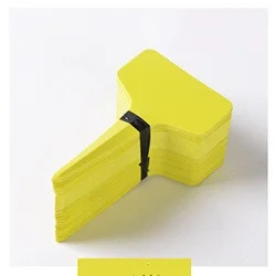 yellow Садовые этикетки Т-образные этикетки для растений, классификация, Письменная пластина, доска для горшков, садовые растения, отметка для рассады, инструменты, 50 шт - Цвет: yellow