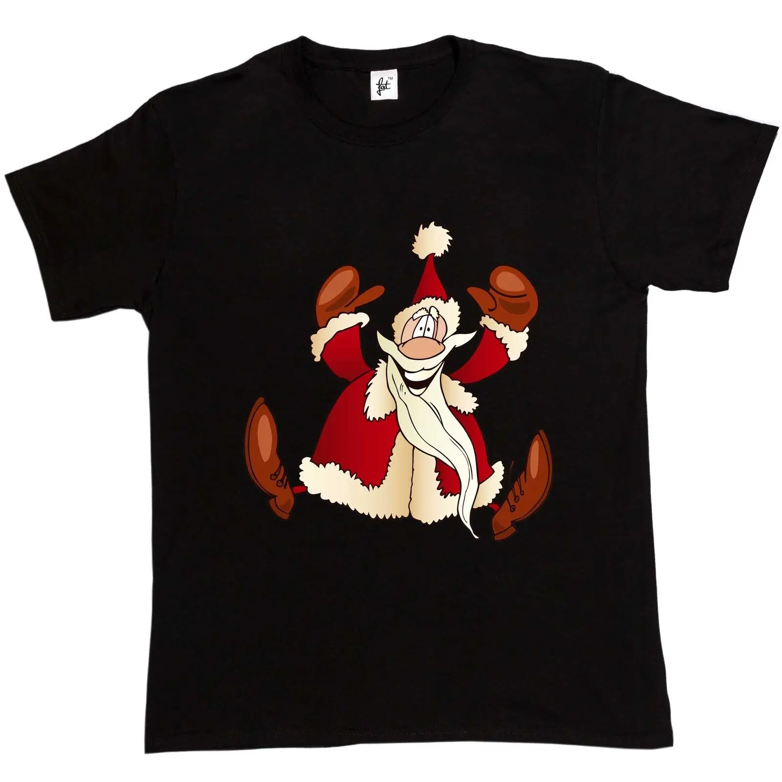 Санта счастливый и прыгающий на радость Отец Рождество мужские T Shirt2019 модный