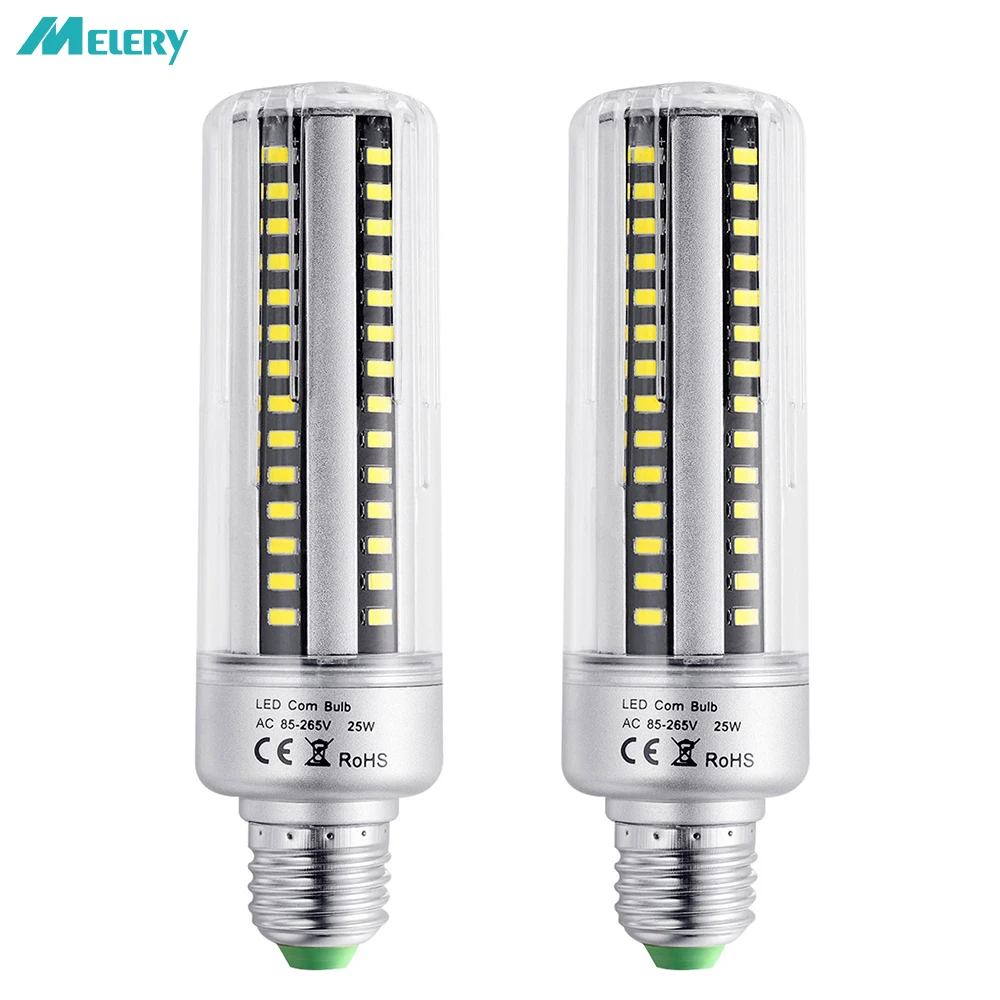 Светодиодный кукурузная лампа 5736 SMD замена лампы накаливания 25 W E27 96 Светодиодный светильник с крышкой 2000 люмен холодный белый 6000 K 2 шт. в упаковке
