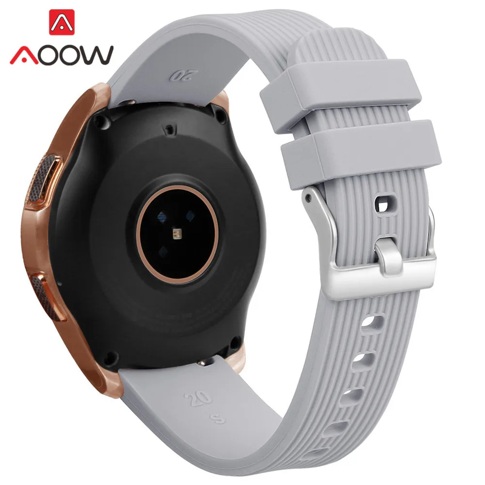 Ремешок силиконовый спортивный для Samsung Galaxy Watch Active 42 мм Gear S2 Huami Amazfit bip браслет с
