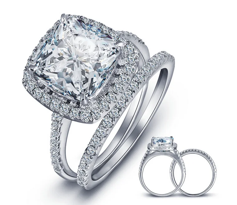 Victoria Wieck Cushion-cut Women Fashion Jewelry 10kt white gold filled Clear AAA CZ Simulated stones Wedding Ring Size 5-11 | Украшения и