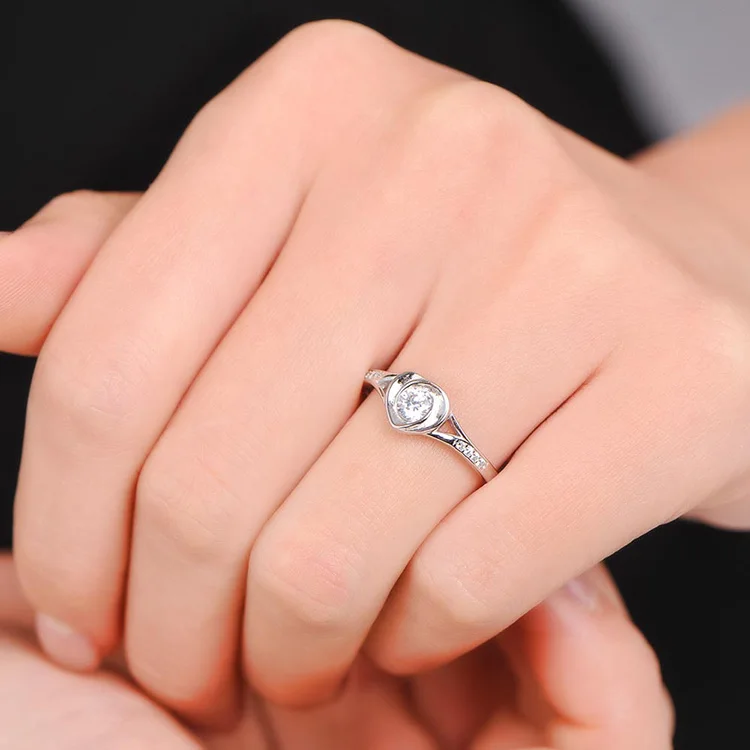 0.4CT S925 Женское Обручальное кольцо Твердое Серебро 925 пробы ювелирное изделие с