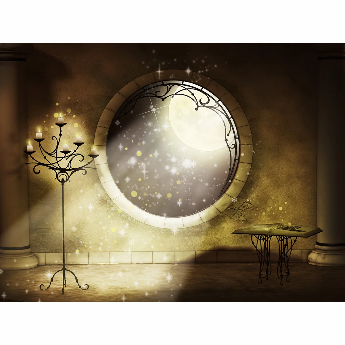 Фон для фотосъемки Allenjoy винтажное окно Маяк Великолепная Луна сказка стиль фон