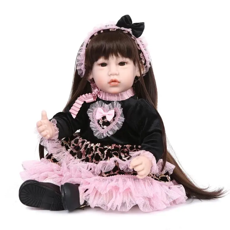 

52CM Viny Reborn Babies SIlicone Lifelike Doll Girl Long Hair Princess Dolls Kid's DIY Toy Brinquedos Birthday Wedding Gifts