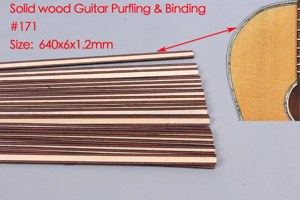 25 полосок гитары Luthier поставка Purfling Связывание маркета инкрустация 640x6x1 2 мм #147