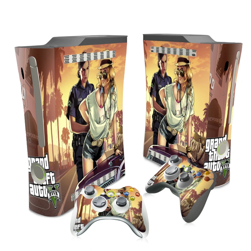 Grand Theft Auto V GTA 5 кожи Стикеры наклейка для Xbox 360 консоли и контроллеры защитные наклейки для Xbox360 винил