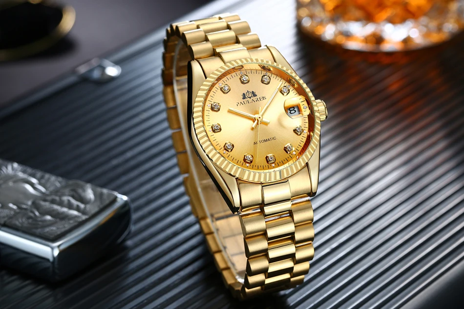 Мужские автоматические механические часы из нержавеющей стали Datejust роскошный простой: золото, серебро 2 тона всего 36 мм часы с датой