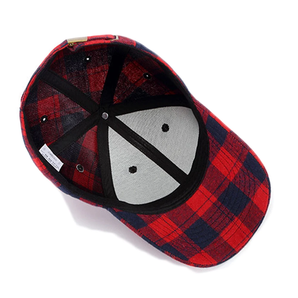 Мужская и Женская бейсбольная кепка JOEJERRY красная клетчатая в стиле хип-хоп