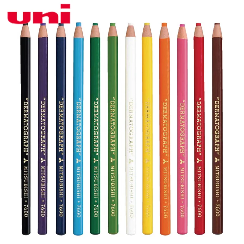 12pcs/box UNI 7600 Paper Oily Crayon 12-color Cord Eco-friendly Tear Industrial Crayons for Writing Marks | Канцтовары для офиса и