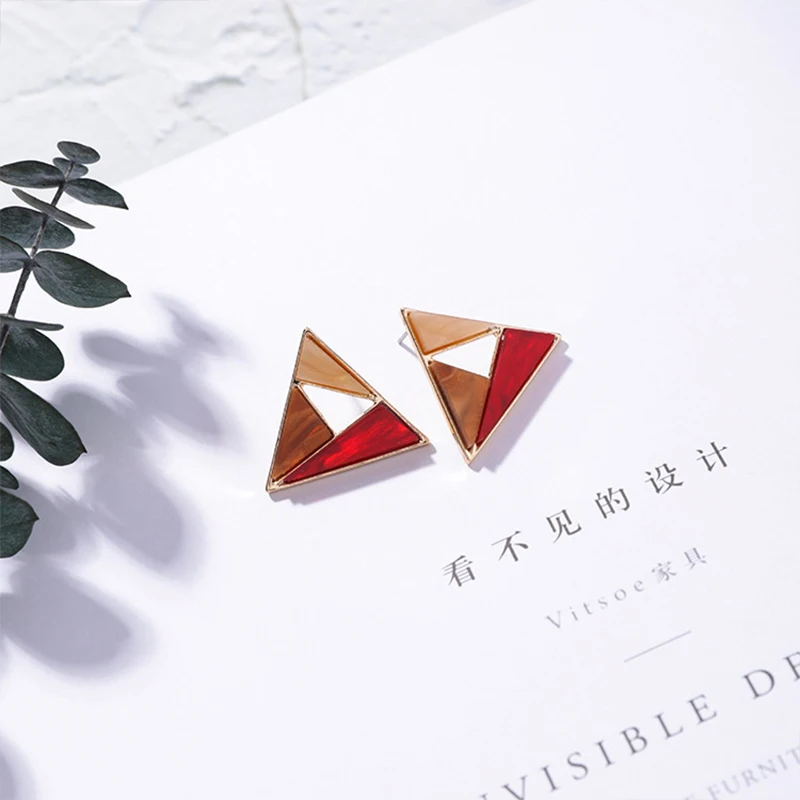 BRAVEKISS Trendy Personality Splice Stud Earring For Women Geometric Korean Hollow Earrings 2019 Fashion Jewelry Gifts BPE1485 | Украшения