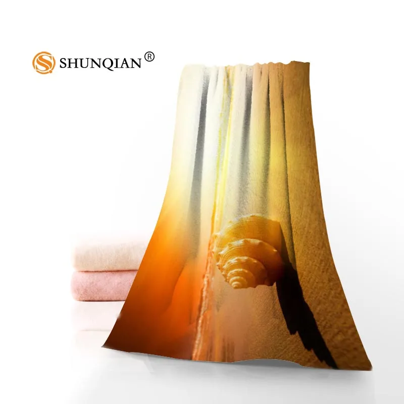 New Custom Seashells Towel Printed Cotton Face/Bath Towels Microfiber Fabric For Kids Men Women Shower | Дом и сад
