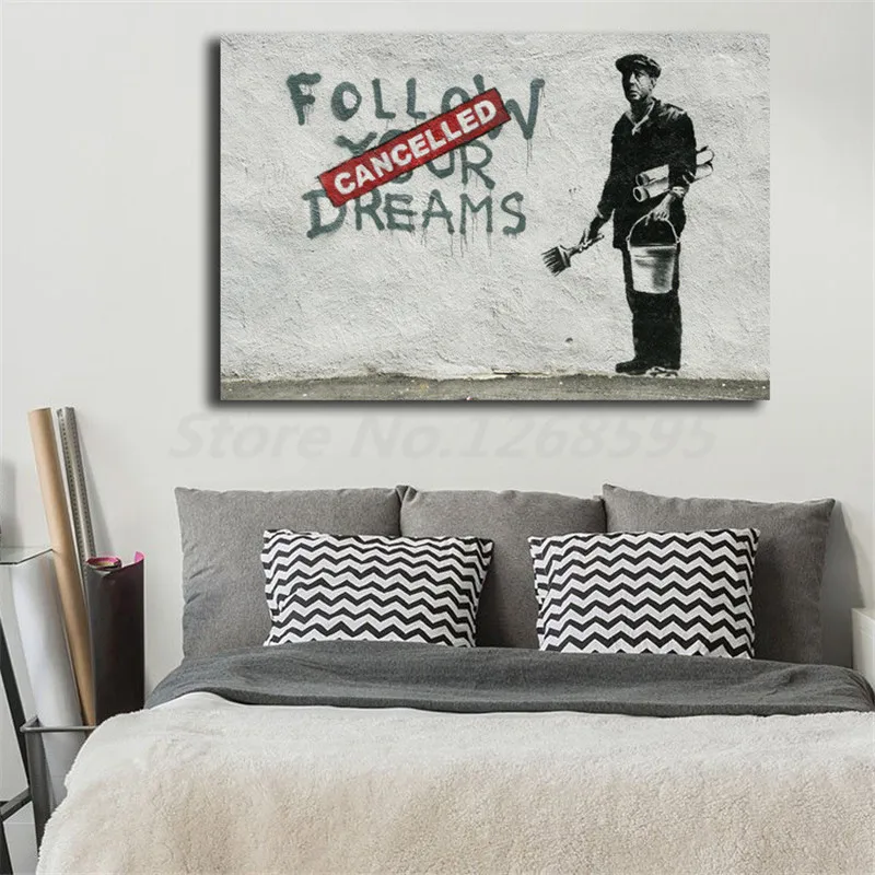 Follow Your Dreams CancelLed Street Graffiti HD художественный холст постер Картина Настенная картина