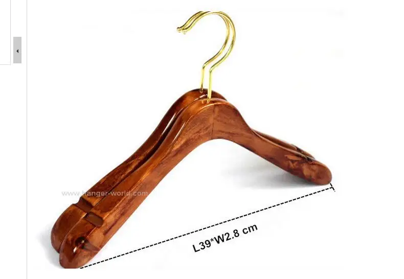 Винтажная Толстая деревянная вешалка для пальто с золотым крючком (8 шт./лот)|coat