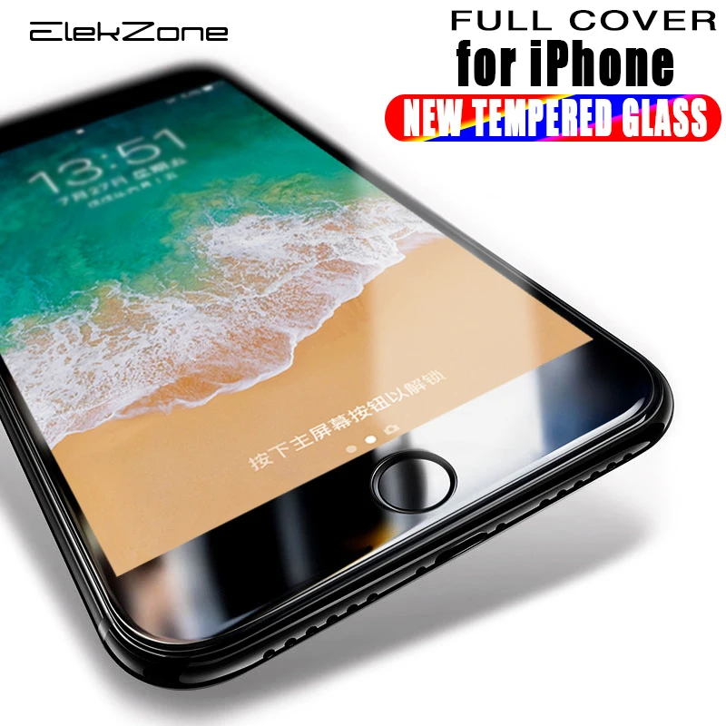 Закаленное стекло с полным покрытием для iPhone 7 8 6 6s Plus X Защитная пленка 6S защитное
