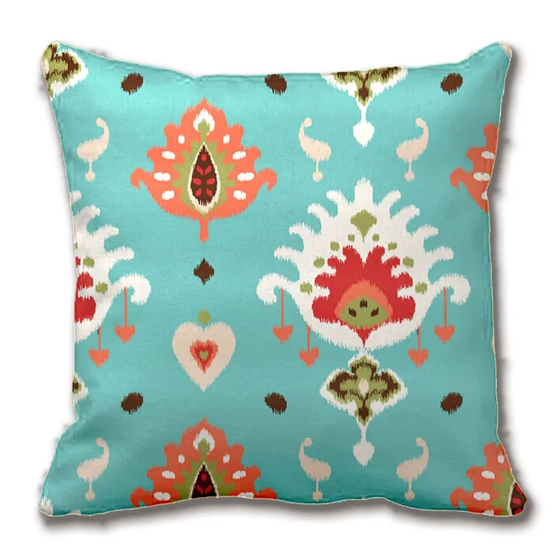 

Chic Modern Orange Turquoise Ikat Tribal Pattern Throw Pillow Case Decorative Cushion Cover Pillowcase Customize Gift By Lvsure