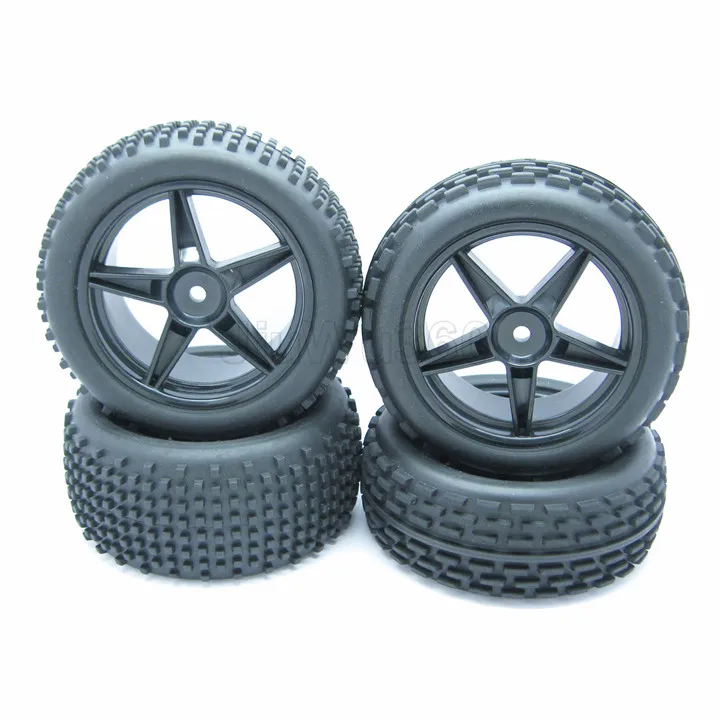 1/10 Масштаб Off Road RC Багги Передние Колеса и Шины x4 Черный 5 Говорил HSP | Игрушки хобби