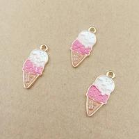 10pcs 10x20mm enamel ice cream charm for jewelry making and crafting fashion earring pendant bracelet necklace charms