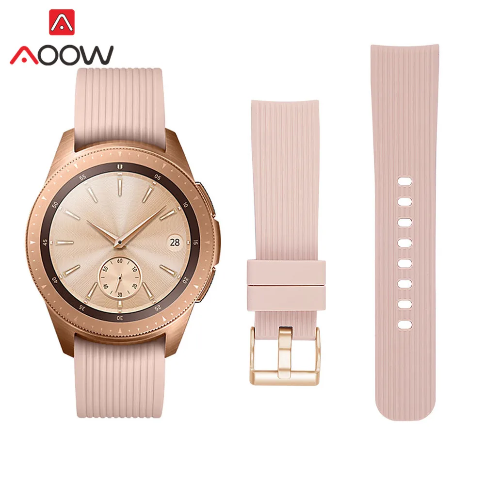 Khaki 20 мм силиконовый спортивный ремешок для samsung Galaxy Watch Active 42 мм gear S2 Huami Amazfit bip с застежкой из розового золота для мужчин и женщин браслет - Цвет ремешка: Khaki