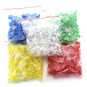 Набор светодиодных диодов 500 шт.лот 5 мм, смешанные цвета, красный, зеленый, желтый, синий, белый, комплект светодиодных ламп сделай сам