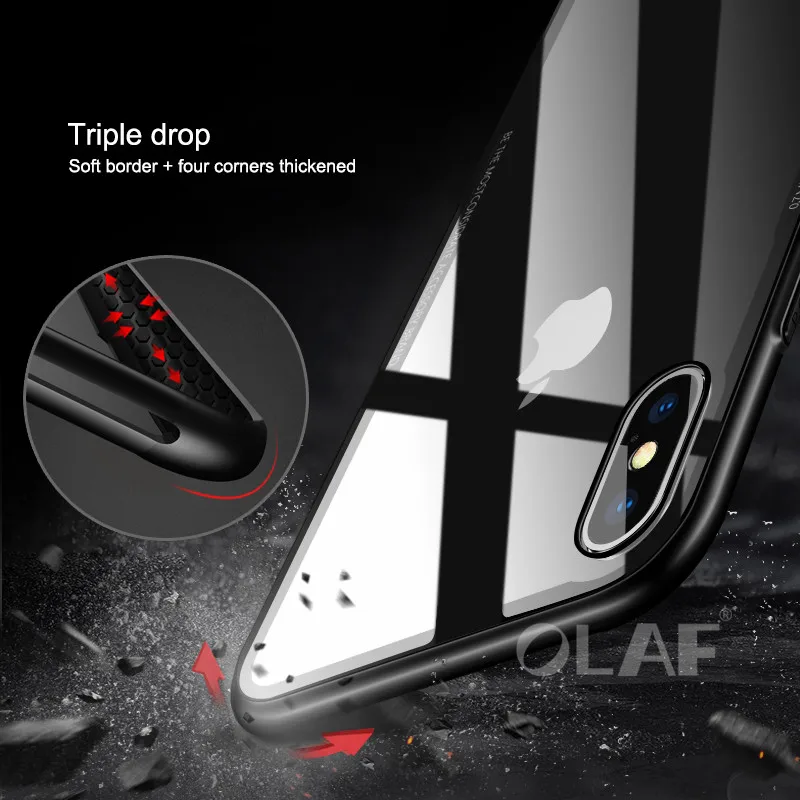 Olaf Tempered Glass Phone Case for iPhone X 10 0.55MM Protective Mobile Cover Cases 6 7 8 Plus Accessories |
