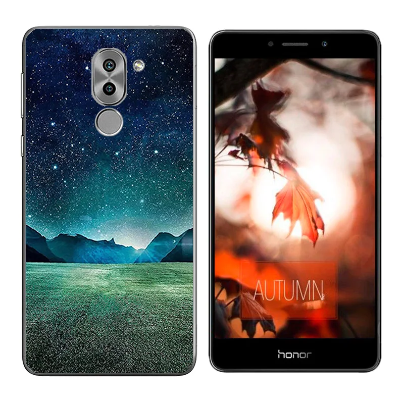 Case for Huawei Honor 6X Girl Cat Printing Back Cover GR5 2017 Cases Coque Mate 9 Lite Bags |