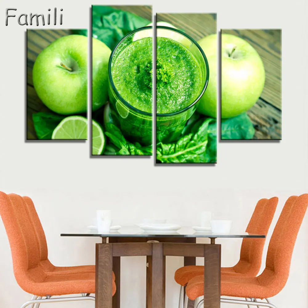 

Wall Art Canvas Paintings Fruits 4 Panel Dropship Print Home Decor Wall Hangings For Living Room Kitchen No Frame