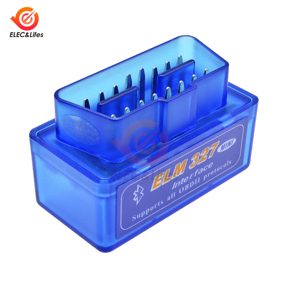 DC 12V Mini ELM327 V2.1 OBD2 OBDII Bluetooth Автомобильный диагностический автоматический сканер