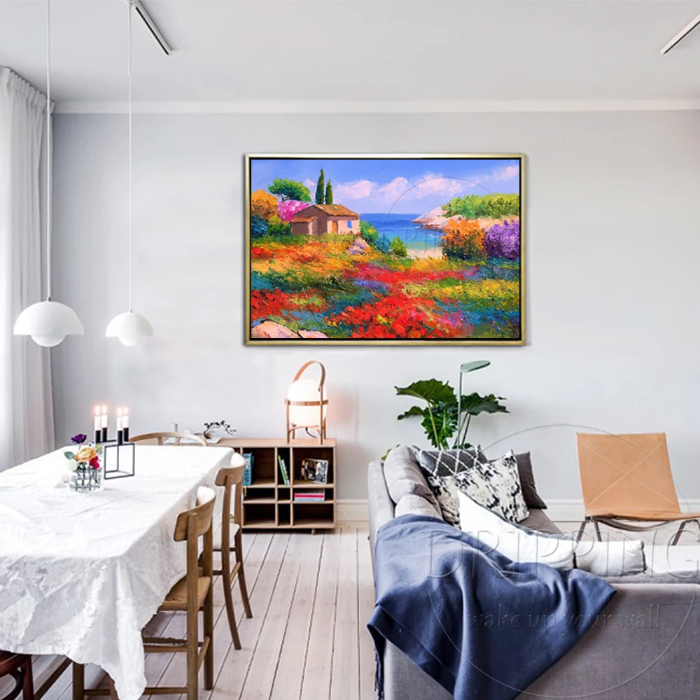 Artist Hand-painted High Quality Vivid Color Palette Knife Landscape Oil Painting on Canvas Abstract | Дом и сад