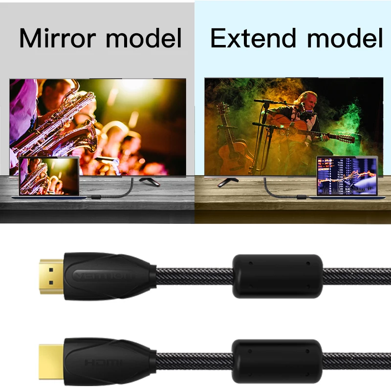 Vention HDMI адаптер кабель с магнитным кольцом 5 м 10 к 1080 P 3D 1 4 для PS3 HDTV ЖК проектор