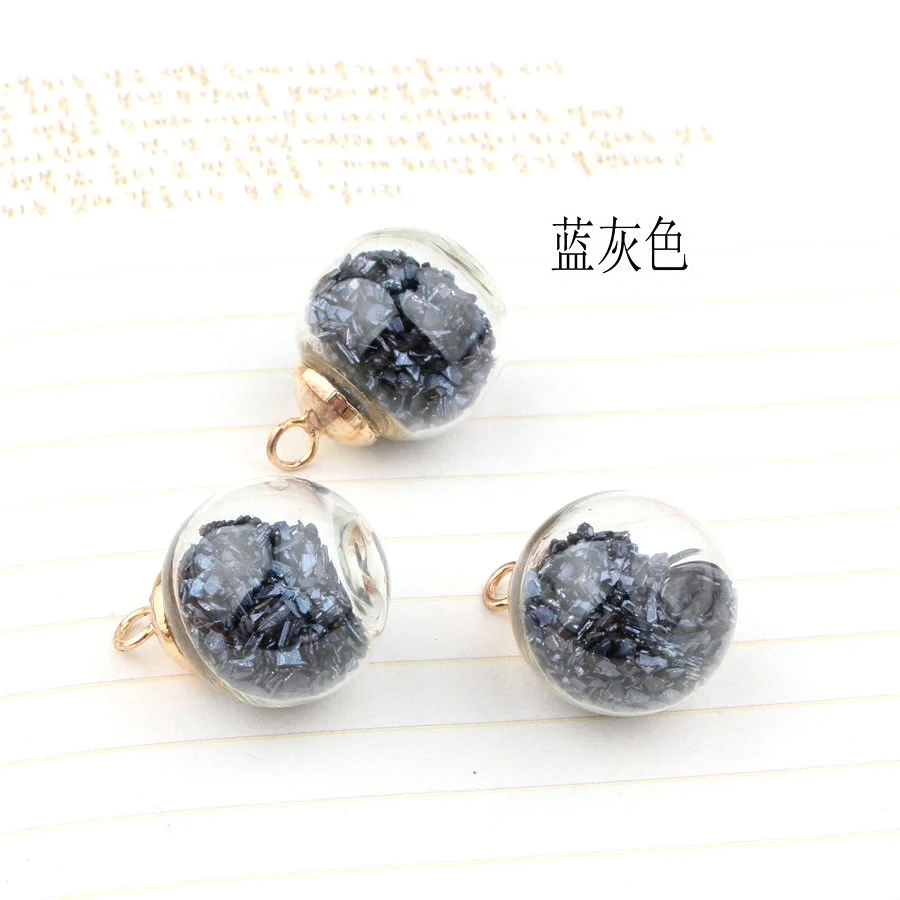 

Ritoule DIY accessories Korean color flash sand crystal transparent glass ball ball pendant