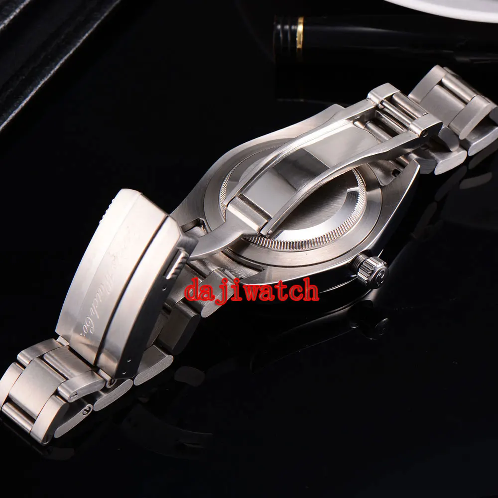 

parnis 40mm black dial stainless steel case Sapphire glass calendar mechanical automatic watch men
