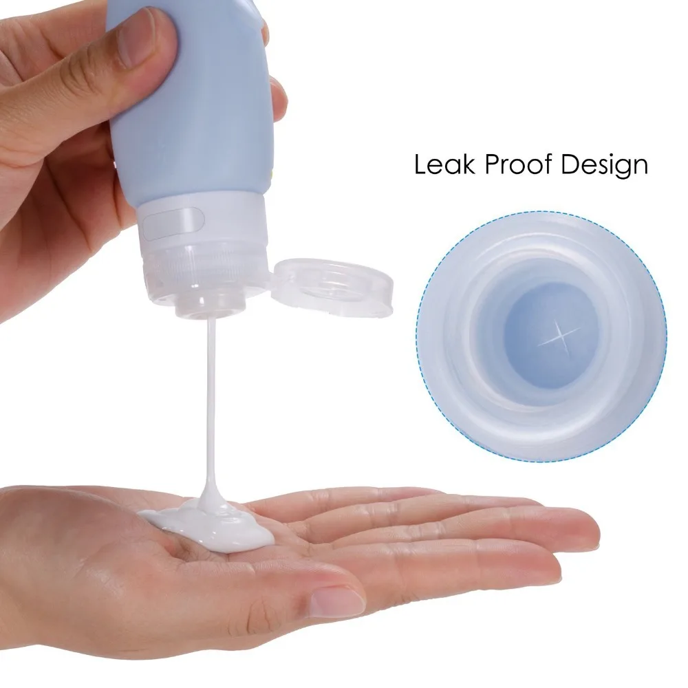 Penguin Silicone Travel Bottles Set LeakProof Tubes Refillable Cosmetic Toiletry Containers with Protable Clear 90ml | Багаж и сумки