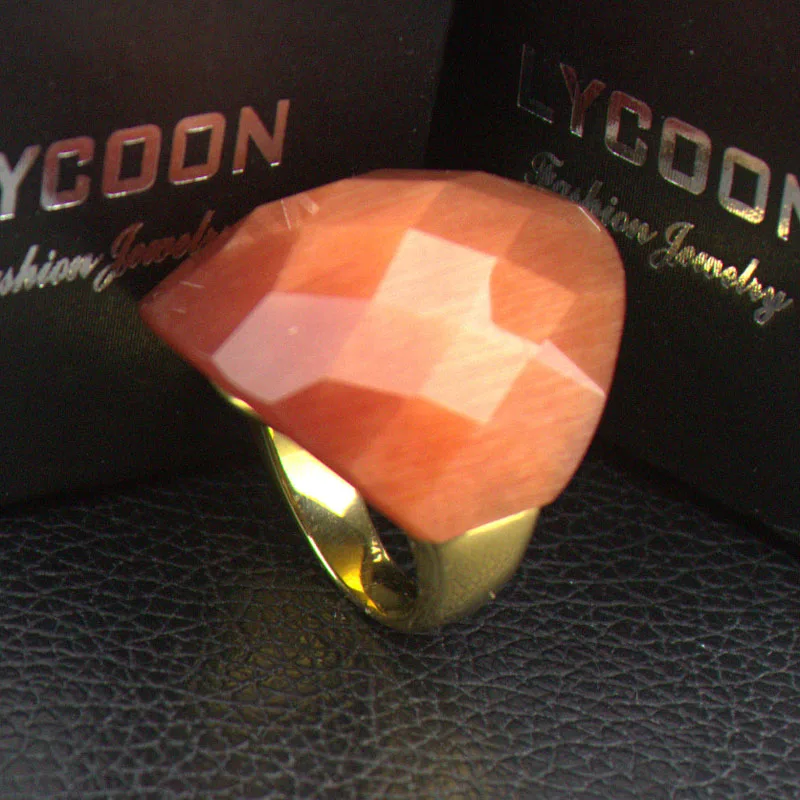 Женское кольцо из опалов LYCOON ювелирные изделия золотистого цвета с пластиной