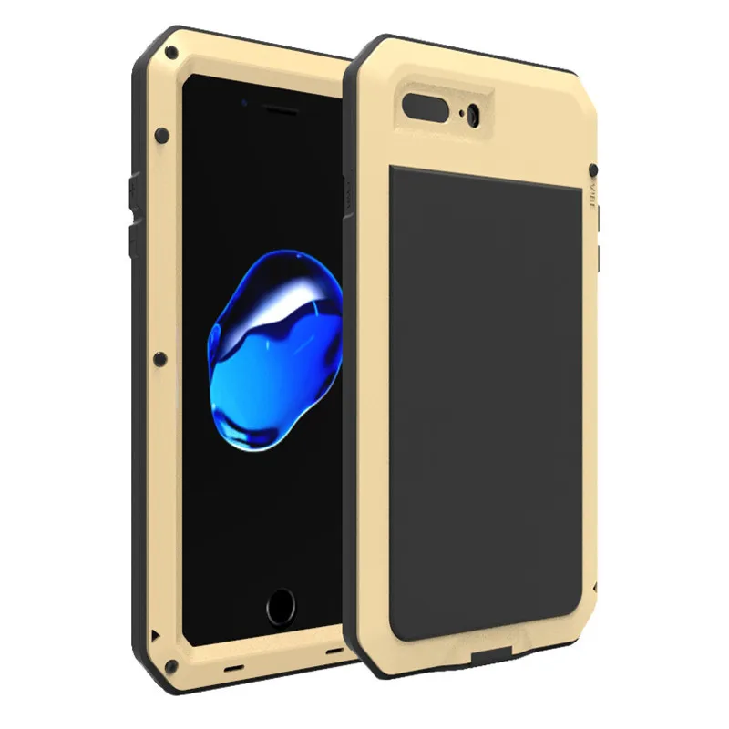 

Fashion Aluminum Metal Frame Case for iPhone 7 4.7 inch Armor with Gorilla Tempered Glass Screen Protector for iPhone 7 Plus 5.5
