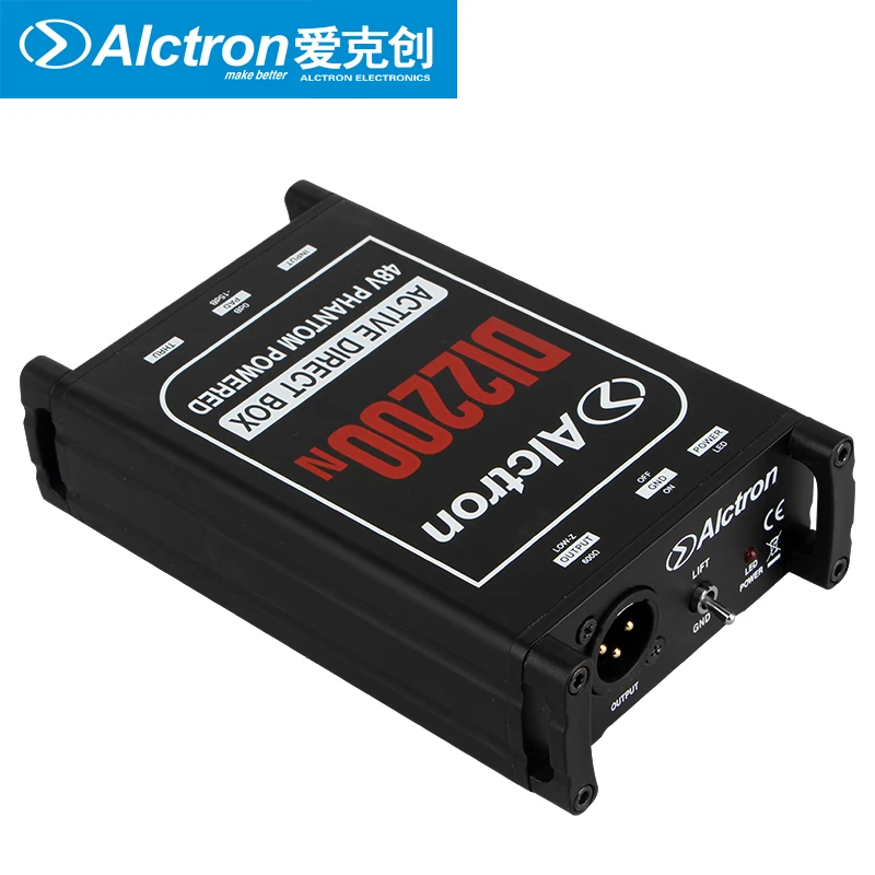 Alctron DI2200N высокопроизводительный 48В phantom powered активный DI бокс предназначен для