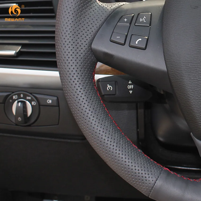 MEWANT черный чехол рулевого колеса автомобиля из искусственной кожи для BMW E70 X5 2007