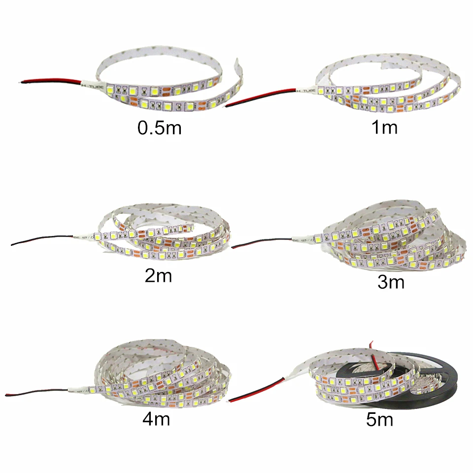 0 5/1/2/3/4/5 м SMD 5050 RGB Светодиодная лента Водонепроницаемая 60 светодиодов/м DC 12 В Fita