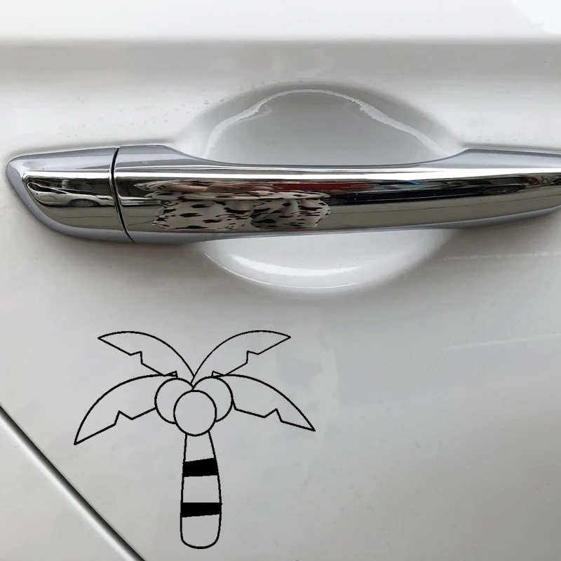 YJZT 15.1CM*13.7CM Car Sticker Vinyl Decal Coconut Tree Cartoon Creativity Black/Silver C23-1004 | Автомобили и мотоциклы