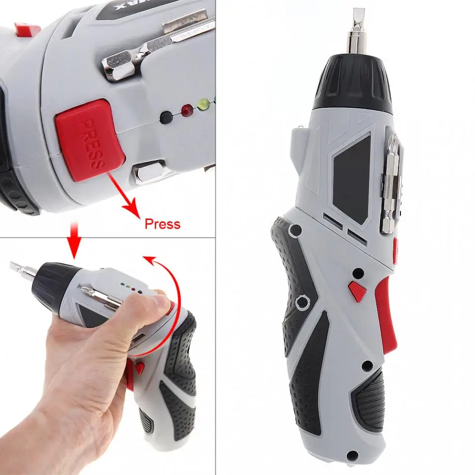 

48pcs/set 4.8V Mini 110V / 220V Cordless Rechargeable Electric Screwdriver DIY Power Tool with 90-180 Degrees Rotating Head