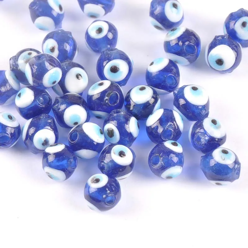 

Бусины голубые для изготовления ювелирных изделий, 10 мм, около 10 шт., от сглаза, TRS0124X, Хамса рука религия