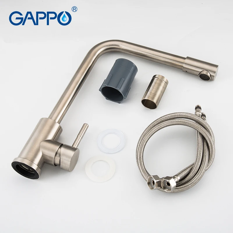 Смеситель из нержавеющей стали GAPPO 304 кухонный кран с одной ручкой одно отверстие